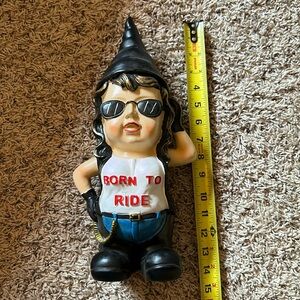 NWOT Biker gnome, resin, never used